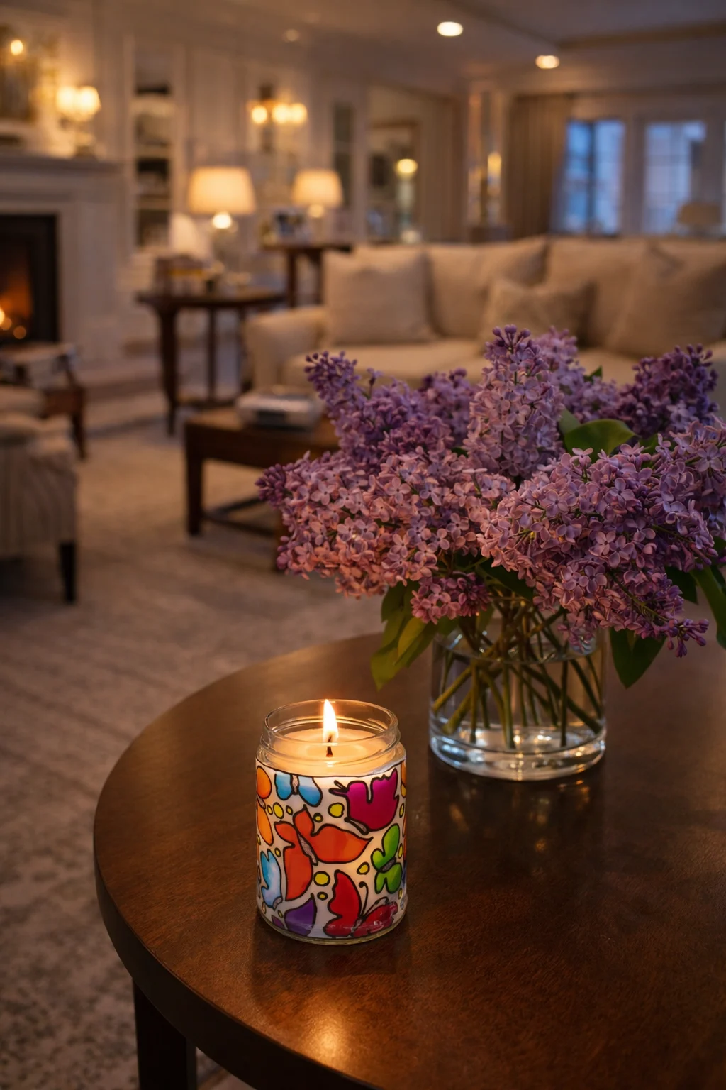 Lumânare soia decorativă „Fluturi” – cadou handmade care devine lampă ambientală